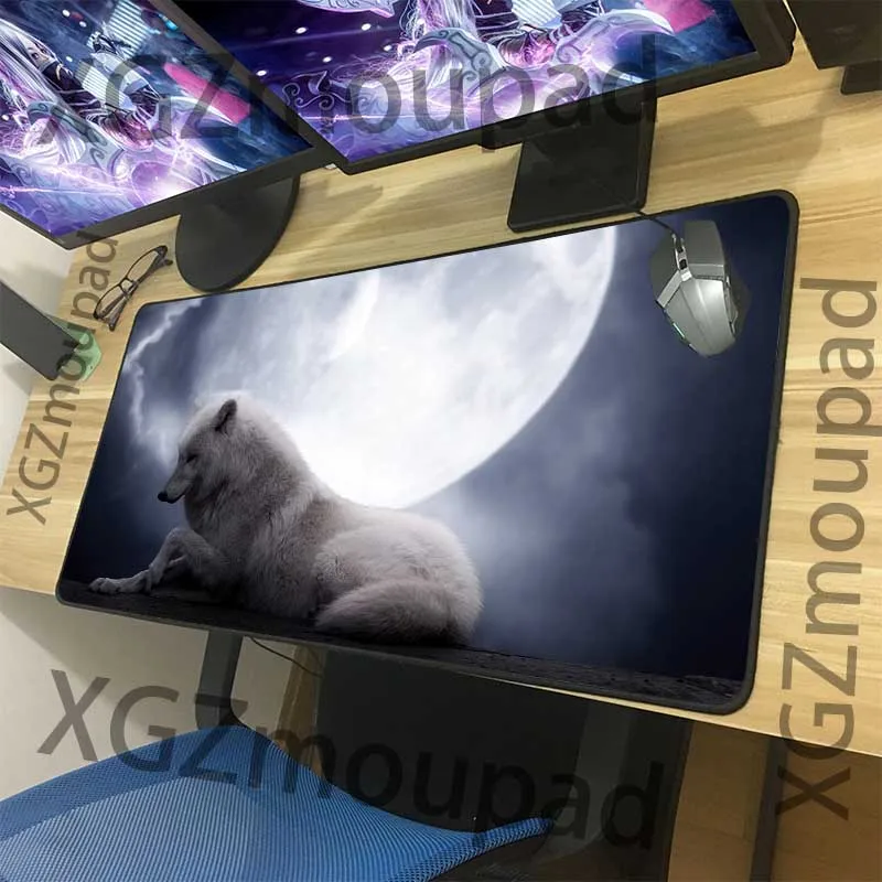 Большой коврик для мыши XGZ изысканный черный с животными со швом изображением