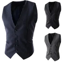 Модный повседневный тренд, Мужской однобортный жилет в полоску, тонкие модели, перезарядка, жилет 8732