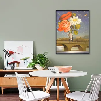 

Red and White Chrysanthemum Abstract Inkjet Print Decorative Painting 40*50cm Modern Nordic Artist for Living Room Bedroom