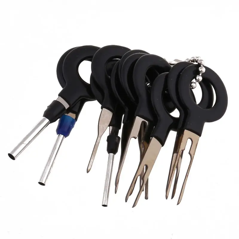 11 Uds. Herramienta de extracción de Terminal de coche Kit cableado Pin conector Extractor de liberación