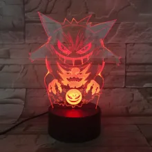 Покемон умбреон Mewtwo Gengar 3D 7 цветов лампа визуальный светодиодный ночник для детей сенсорный Usb стол Lampara детский спальный ночник