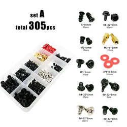Comprehensive PC Hardware Repair Screw Kit - 305/780pcs (Set A 305pcs)