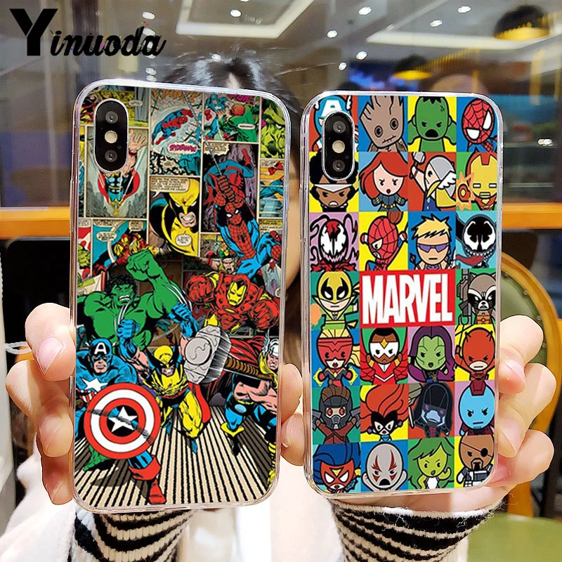 Yinuoda чудесный Супермен Venom щит Человек-паук логотип Чехол для телефона iPhone 8 7 6 6S Plus