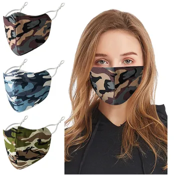 

Women Cover Facial Adult Washable Camouflage Printed Adjustable Cotton Fabric Dust Cotton Protective Cover Маска Многоразовая