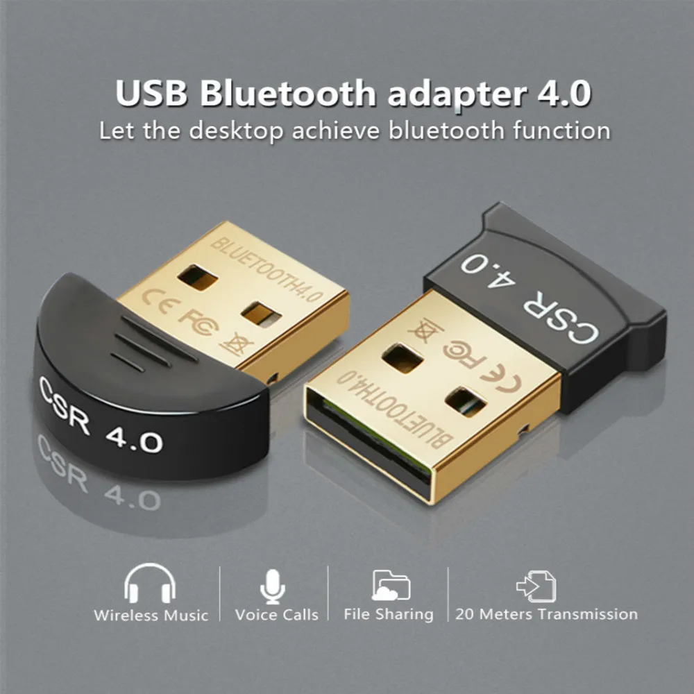 

Wireless USB Bluetooth 4.0 Adapter Bluetooth Dongle Music Sound Receiver Adapter Bluetooth Transmitter for PC Laptop Computer