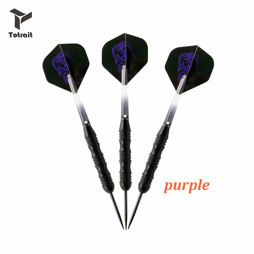 purple TOtrait 20 г иглы Дартс стальной наконечник Железная бочка PC валы PET полеты Дартс для игры 2 цвета - Цвет: purple