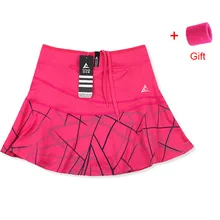 Женская спортивная теннисная короткая юбка-шорты для бадминтона с безопасными шортами полосатая теннисная юбка