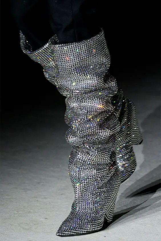 

Solid Color Paillette Excellent Platform Winter Boots Boots