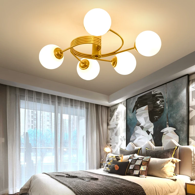 Modern LED Ceiling Lights For Kids room Living room Nordic Corridor Hallway Ceiling Lamp Glass Gold Lighting Fixture plafondlamp