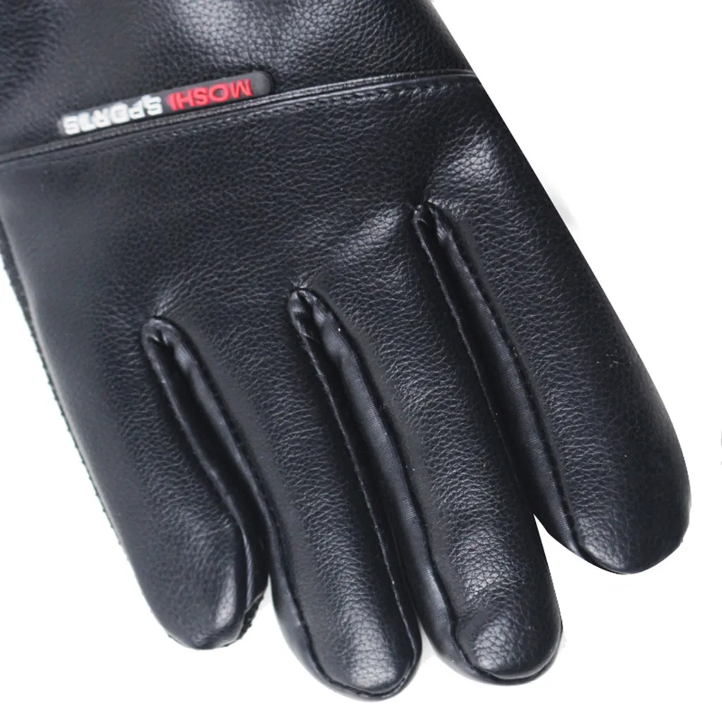 Winter Gloves for Men Women Touch Screen Leather Gloves Waterproof Windproof Anti-Slip Protective Cycling Riding Gloves guantes