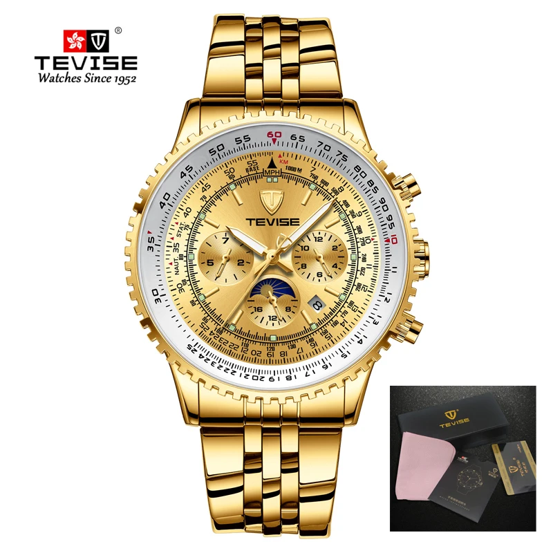 

Tevise Automatic Mechanical Men's Watches Luxury Golden Top Brand Sports Self-winding Watches Male Wrist Watch Relogio Masculino