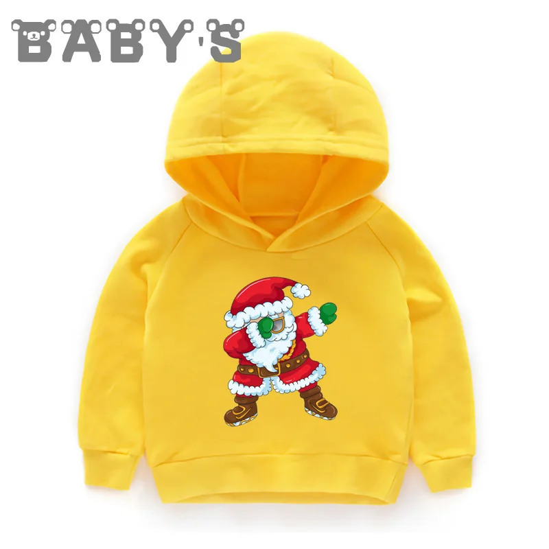Children Hooded Hoodies Kids Christmas Dabbing Santa Cartoon Sweatshirts Baby Pullover Tops Girls Boys Funny Clothes,KMT5112
