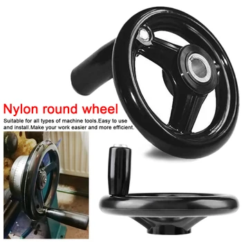 

Black Milling Machine Lathe CNC 3D Printer Spoked Hand Wheel Wavy Round bakelite three handwheel 100/125/160/200/250mm