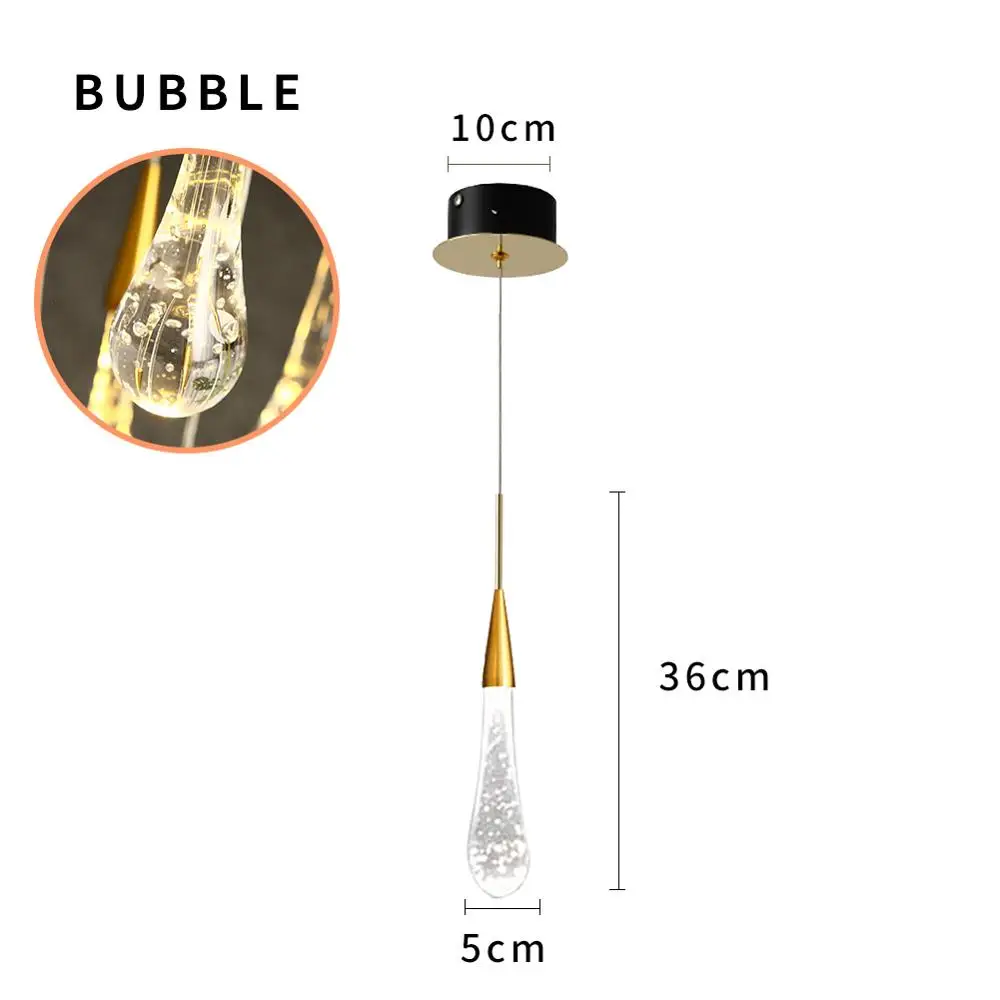 Bubble Современные хрустальные люстры, светильники, капли воды, стекло, потолочный светильник, Led, золотой, латунный, висячие, прозрачные, каплевидные лампы, люстры - Цвет абажура: Bubble