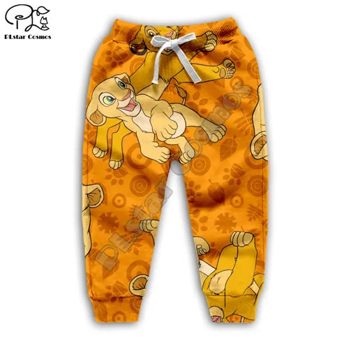 Simba толстовки с капюшоном с рисунком «Король Лев» Nala детские толстовки на молнии с 3D-принтом топ с длинными рукавами для мальчиков и девочек, штаны, Прямая поставка - Цвет: kids pants