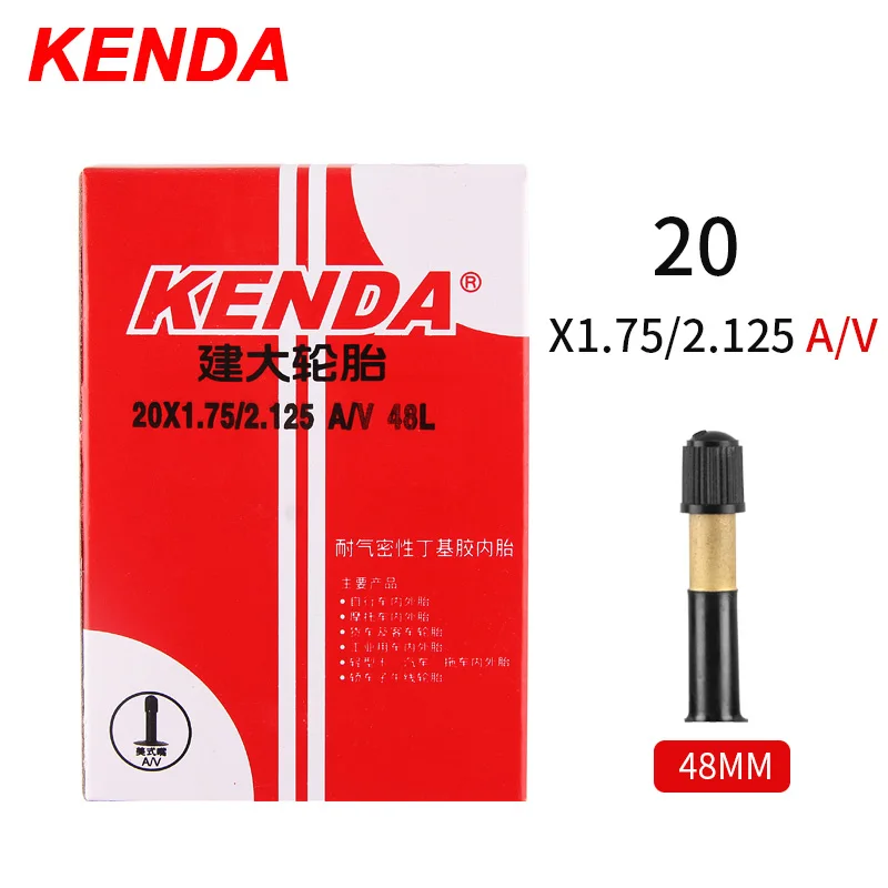20X1.75-2.125-48L-AV 2 шт. Kenda ниппелем для горного велосипеда дорожный велосипед шины реагенты обогащения бутил резиновая камера велосипедной шины 26/27. 5/29/700c ультралегкий, нержавеющий ниппель камеры высокого давления к клапану Шредера трубки - Цвет: 20X1.75-2.125-48L-AV