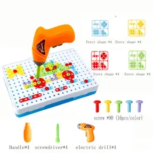 Креативный детский инструмент в сборе, игрушки для малышей, 3D набор, портативный чемодан, электрическая дрель, гайка, головоломка, игра в дом, сделай сам, мальчик, игрушка для ролевых игр