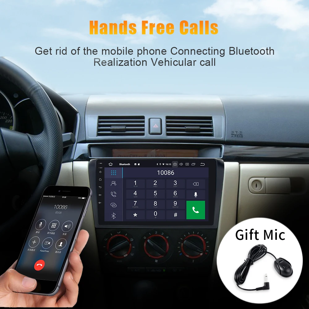 Excellent Android 9.0 Car 1 din Stereo for old Mazda 3 2006 2007 2008 2009 2010 2011 2012 GPS Car Radio Bluetooth 9" IPS  Screen 4
