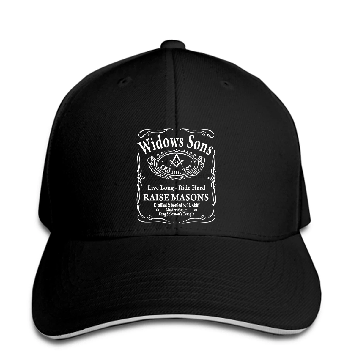 Men's Masonic Embroidered Baseball Cap - Washed Cotton Dad Hat, Grey, Size 7 3/8 - View #11