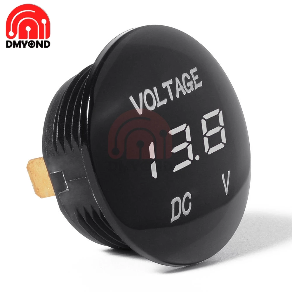 Водонепроницаемый DC 5 V-48 V автомобиль мотоцикл светодиодный Панель цифровой вольт Напряжение метр Дисплей вольтметр 12V 24V 36V - Цвет: Белый