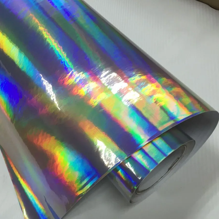 Pellicola Olografica Adesiva Arcobaleno 63cm X 1m | Vinile Glitterato Per Plotter