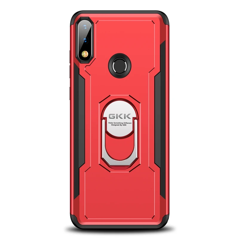 Роскошный Магнитный чехол Kickstand для ASUS Zenfone Max Pro M2, чехол Funda, твердая задняя крышка для ZB631KL, чехол с кольцом на палец, ТПУ, Капа - Цвет: Красный