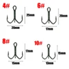5-10Pcs/lot Black Fishing Hook High Carbon Steel Treble Overturned Hooks Tackle Round Bend Bold and strengthen Treble For Bass ► Photo 3/6