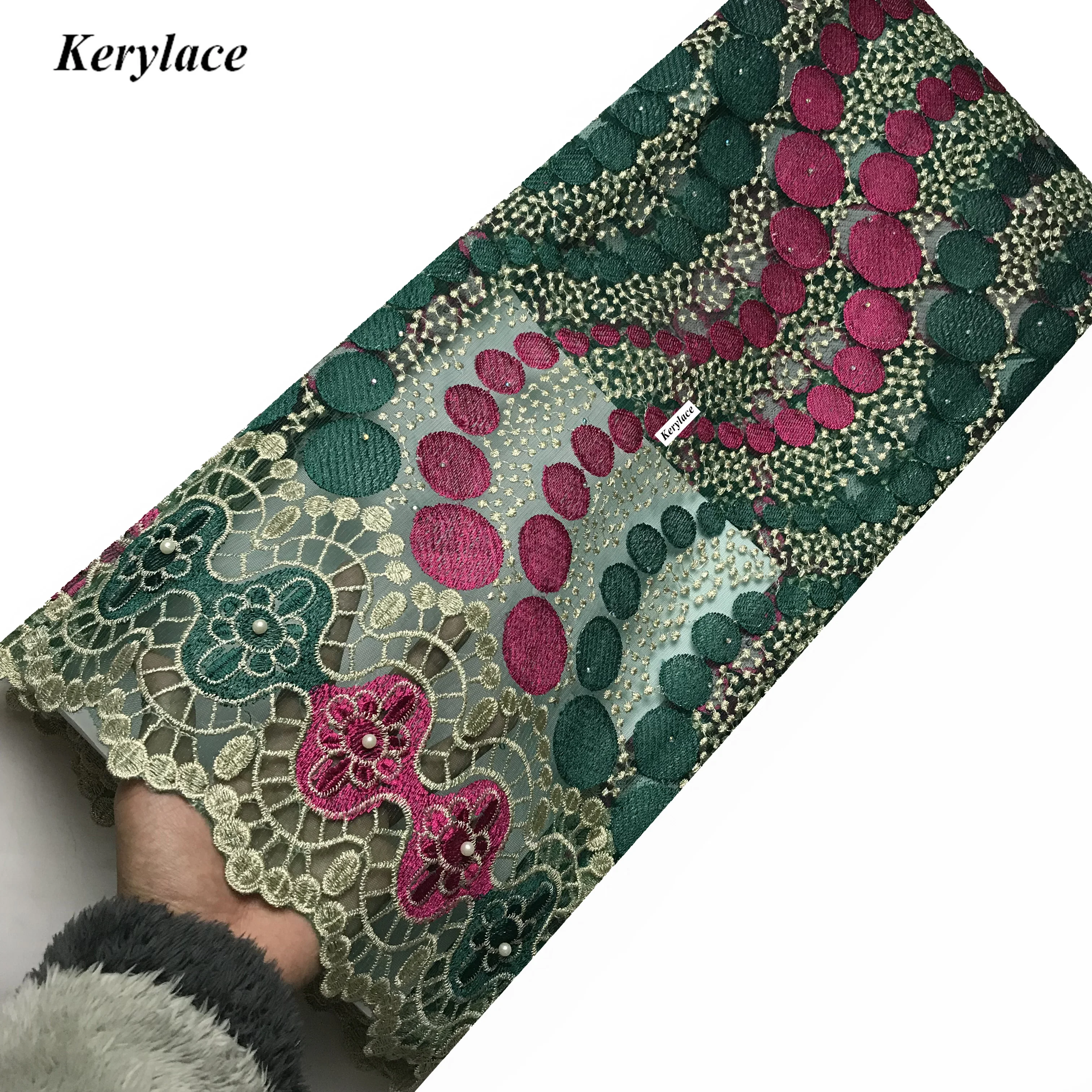 Последние африканские Gree& органза цвета фуксии чистая ткань бисером и стразы нигерийские кружевные ткани для свадебной вечеринки Швейные KRL-6867
