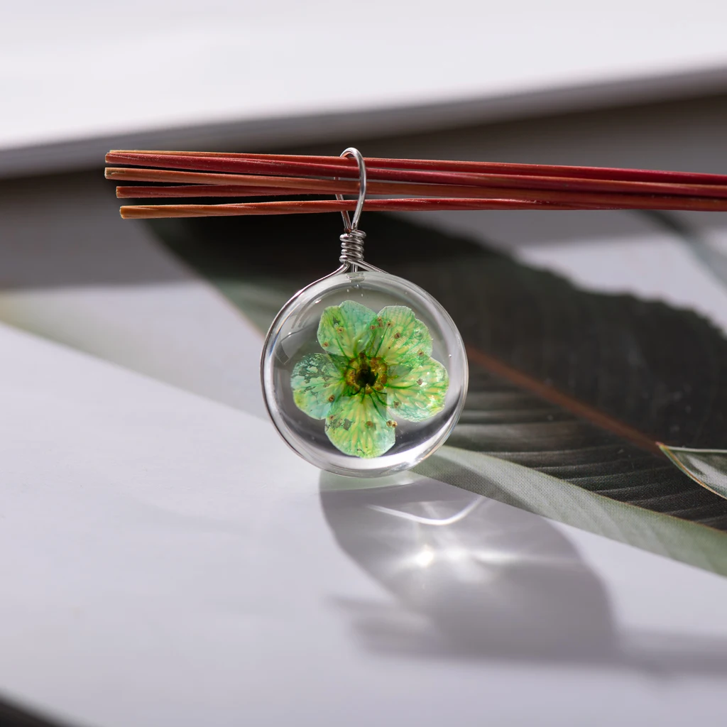 

18# with hook Solid Real Dried Flower Spherical Glass Ball Glass beads #IY431