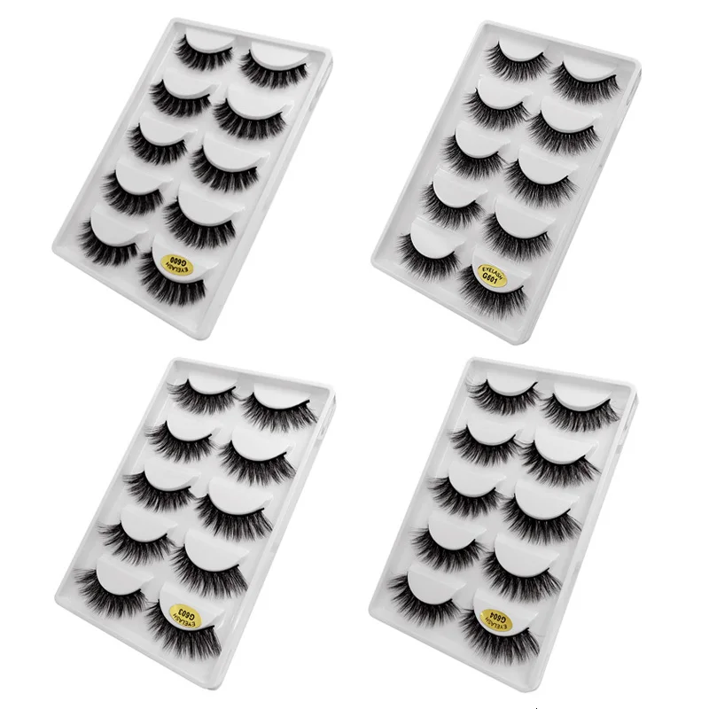 

50 Boxes eyelashes hand made 3d mink lashes natural long soft mink eyelashes full strip lashes makeup false eyelash