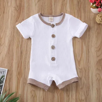 Pudcoco US Stock 0-18M Newborn Baby Boys Girls Clothes Short Sleeve Cotton Jumpsuit Bodysuit Cotton Outfit Summer 3
