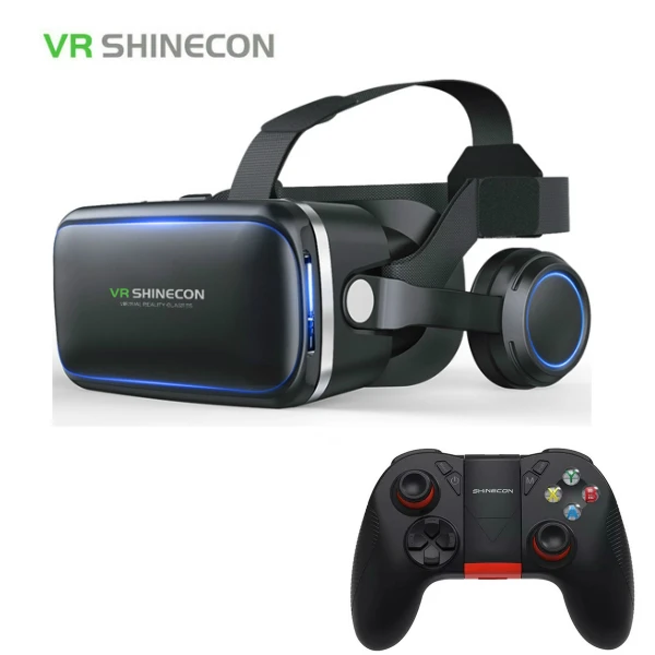 Casque стерео shinecon VR коробка очки виртуальной реальности 3D очки виртуальной реальности гарнитура шлем для смартфона смартфон картон Google - Цвет: VR plus 886 remote