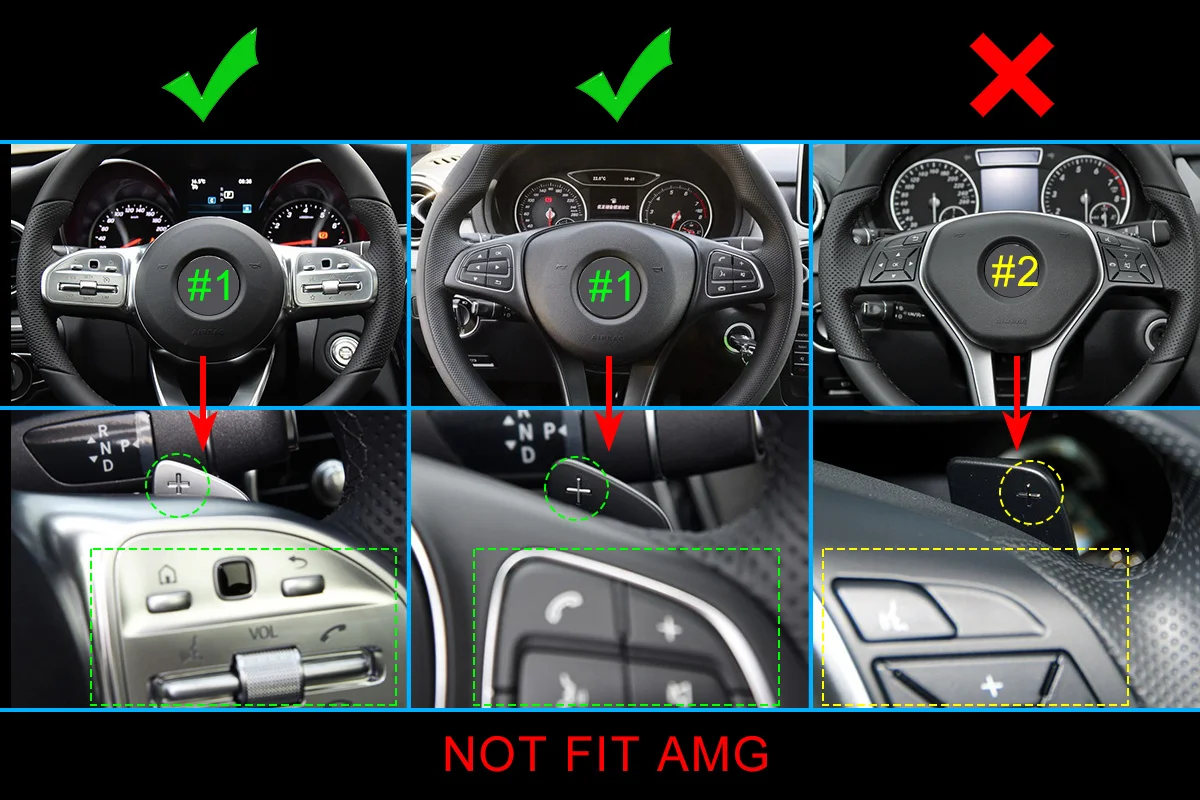 Рулевое колесо Шестерни переключателем для Mercedes Benz W176 W177 W246 W205 C205 W212 W213 W222 W463 W166 C117 X156 X247 X253 V167 - Цвет: Option 1