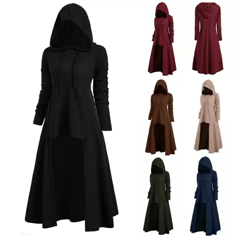 Gothic Punk Jacket Women Black Hooded Plus size Winter 2019 Coat Female Long Womens Jackets And Coats Clothing
