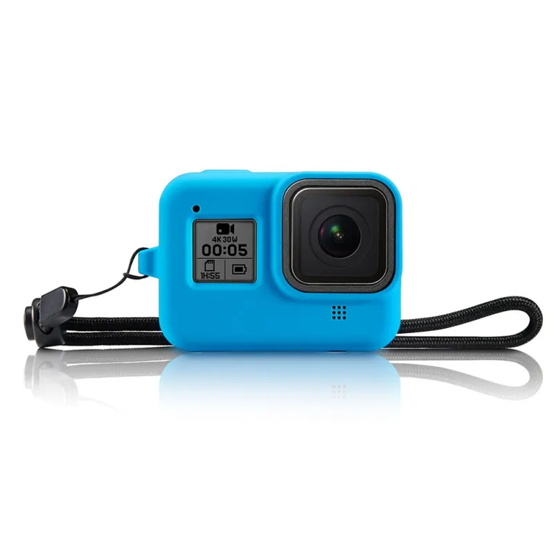 Чехол для камеры Мягкий Тонкий Пыленепроницаемый силиконовый защитный чехол с ремешком для Gopro Hero 8 - Цвет: P02
