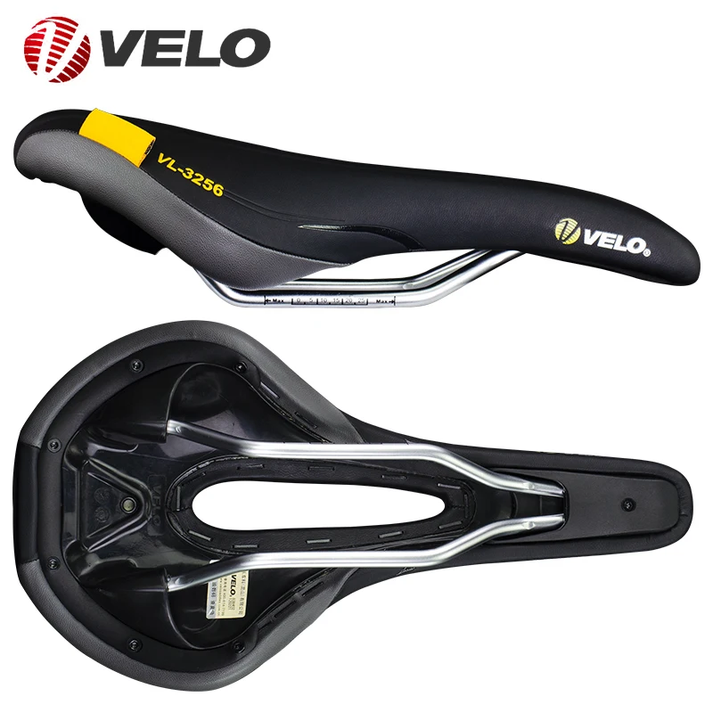 VELO Original VL-3256 PU Comfortable Steel Rail Bicycle Saddle for Road Gravel MTB Off-Road City Touring Bike Cycling Parts Bicycle Saddle