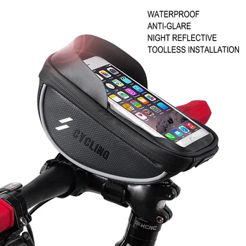 

MTB Bicycle Handlebar bag bike mobile phone bracket package navigation bicycle riding equipment High capacity waterproof bag