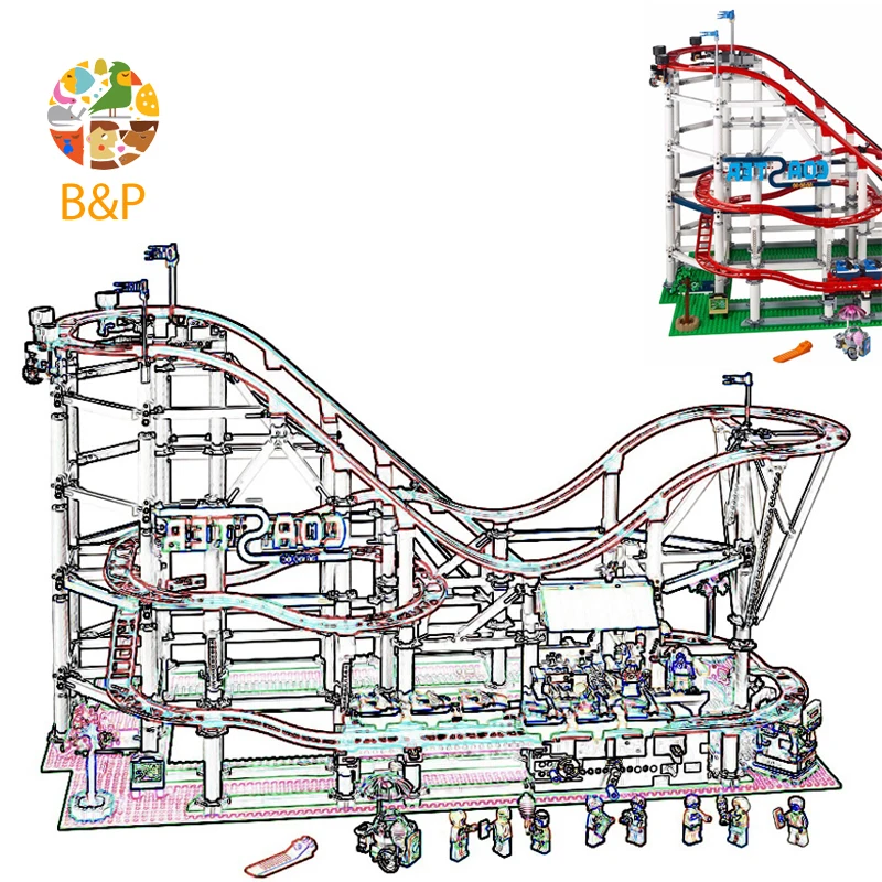 

10261 4619pcs Technic series The Roller Coaster Model Educational Toy For Children 15039Building Block Gift