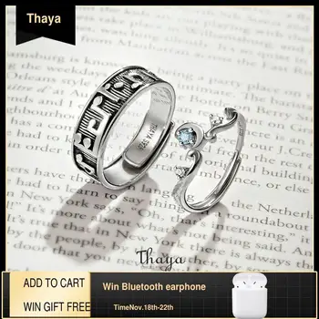 

Thaya Authentic S925 Sterling Silver Musical Note Rings Open Design For Women Retro Silver Ring Couple Gift Luxury Jewelry