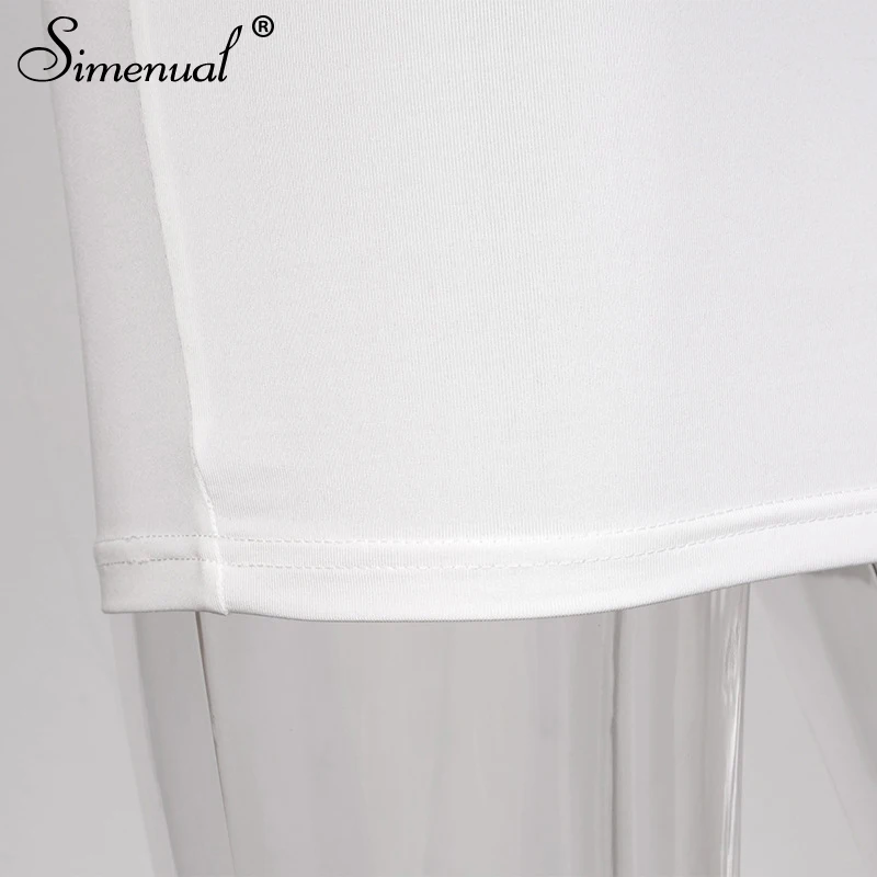 Simenual Bodycon Solid Women Mini Dress Hollow Out Strapless Sexy Hot Party Clubwear Fashion 2020 Summer Skinny Dress Wrap Chest