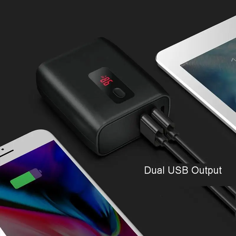 Vogek Складная заглушка 2 в 1 USB зарядное устройство power Bank для iPhone samsung Tablet Dual USB светодиодный внешний аккумулятор