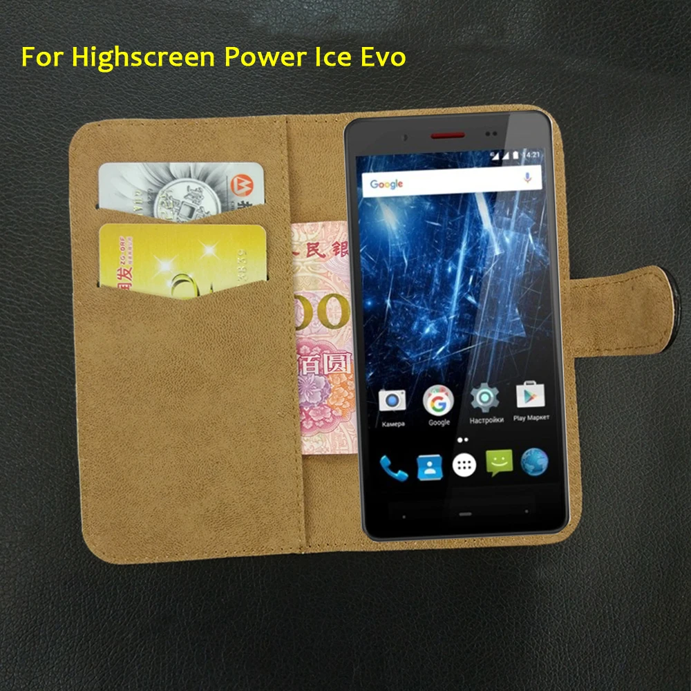 Кожаный чехол-книжка Highscreen Power Ice Evo модный винтажный Роскошный