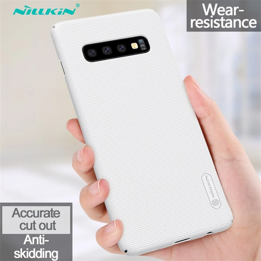 Чехол Nillkin для samsung Galaxy S10 S10e S10 Plus, суперматовый защитный жесткий чехол из поликарбоната для samsung S10 Plus, Подарочный держатель для телефона - Цвет: White