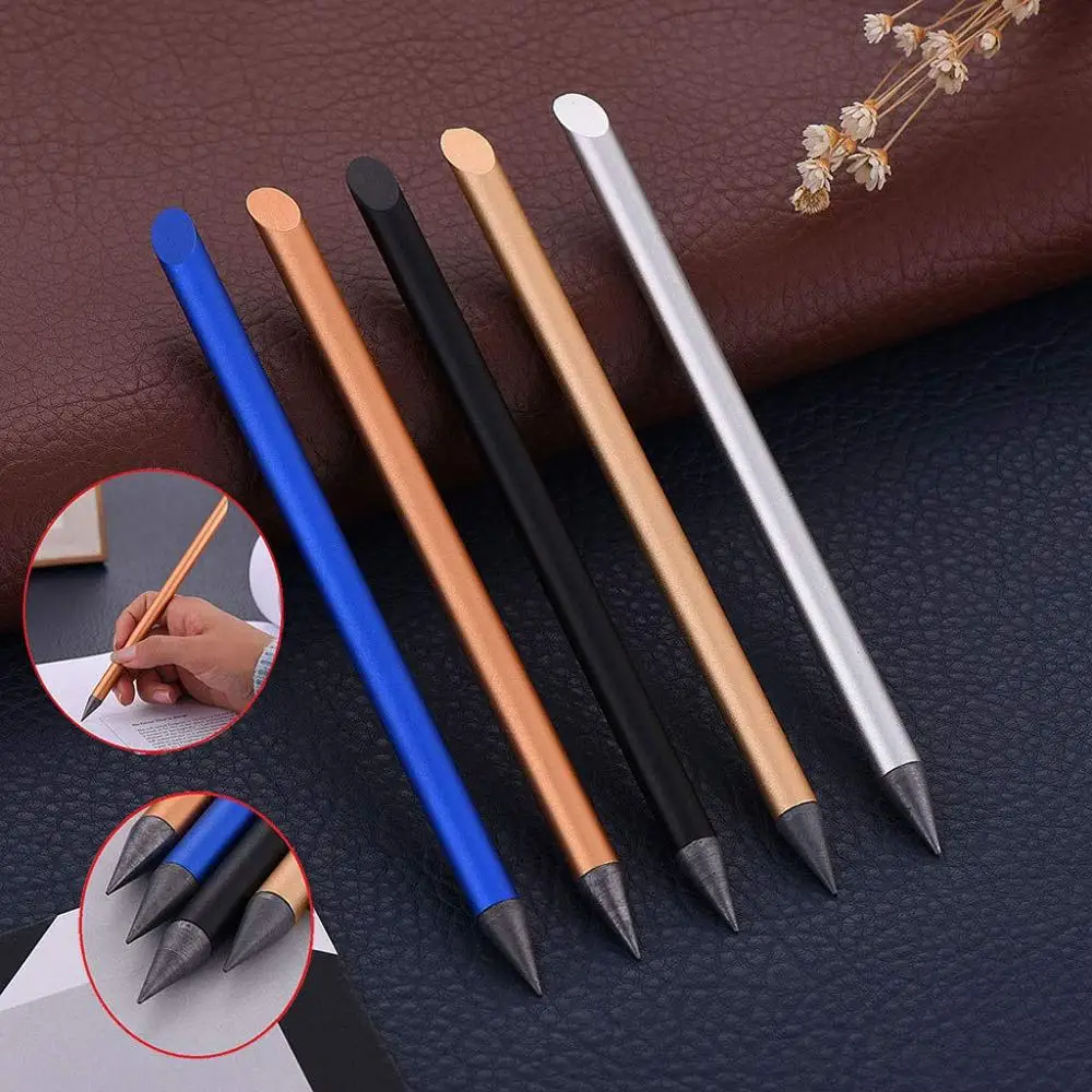 

No need of ink Metal Golden fountain Pen Ink pen iron Pen Nib with 1 nib Fine liner Pen For Business Stationery Office Supplies