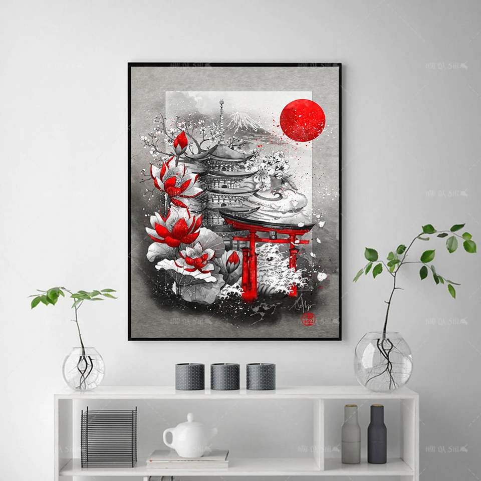 

Home Decor Hd Poster And Prints Pavilion Flowers Picture Vintage Canvas Painting Wall Art Modern For Living Room Cuadros Modular