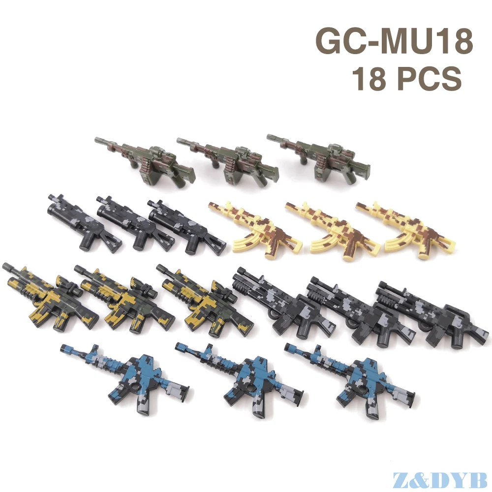 21 шт. АК штурмовые винтовки оружие пакет пистолет Военный мини солдат фигурка WW2