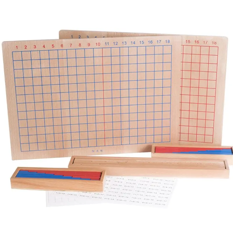 

Wooden Montessori Addition Subtraction Board Panel Educational Kids Family Train