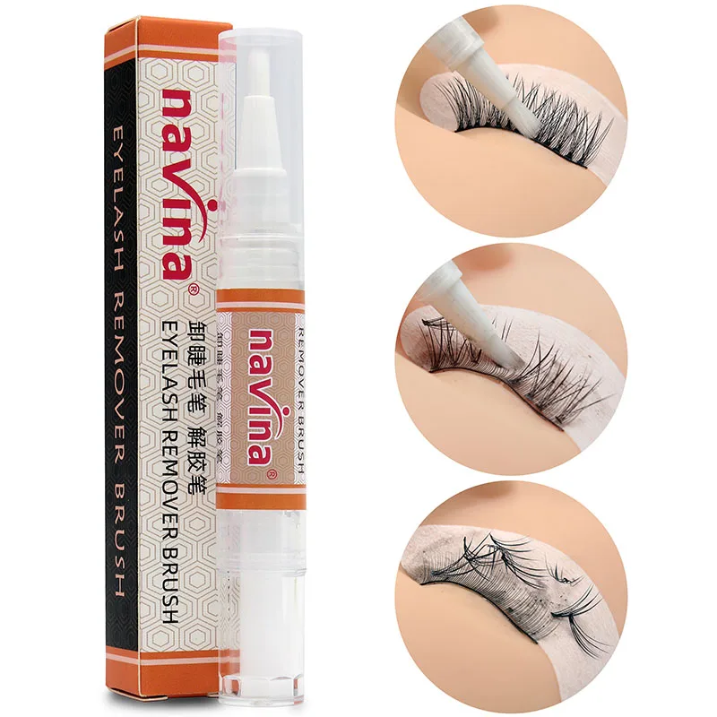 

Navina Safe Lash Glue Remover Brush Gel Remover Pen Eyelash Extension 8ml High Quality Professional Glue Remover Grafting Lashes