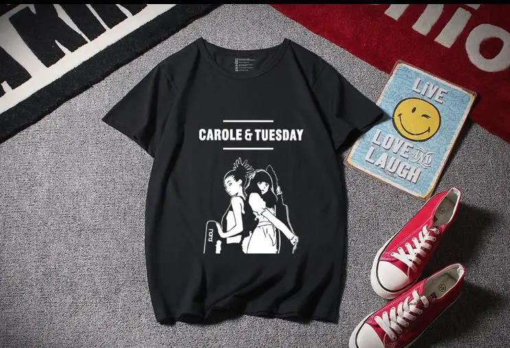 Японское аниме CAROLE& TUESDAY косплей костюм футболка с коротким рукавом Футболка Модные летние мужские женские повседневные топы
