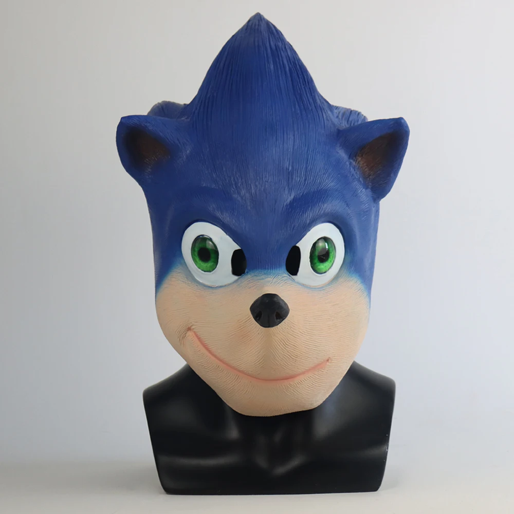 

Sonic The Hedgehog Mask Helmet Cosplay Sonic Cartoon Latex Masks Halloween Party Costume Props